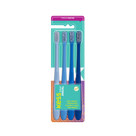 Escova Dental Basic Anual Macias Pack com 4 unidades -  Kess