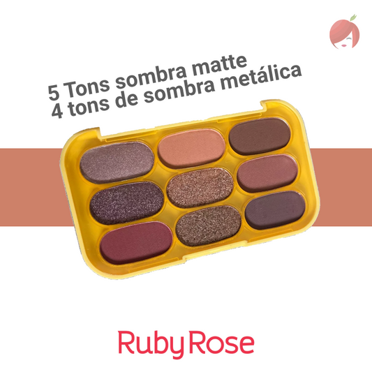 Paleta De Sombras com 9 tons Honey - Ruby Rose