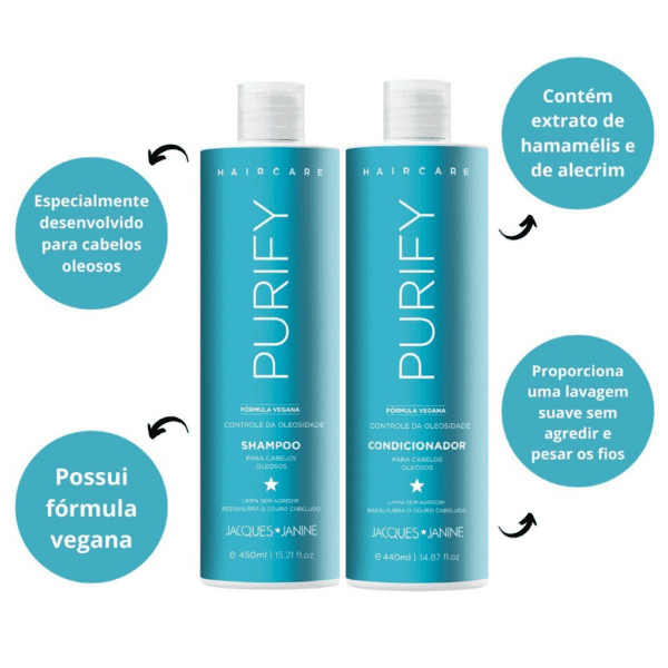 Kit Hair Care Purify Shampoo 450ml + Condicionador 440ml - Jacques Janine