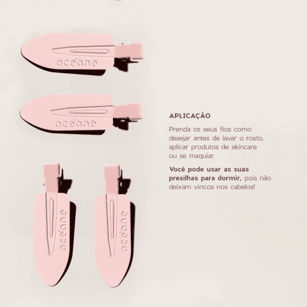 Mini Presilha de Cabelo Rosa Hair Clip 2un - Océane