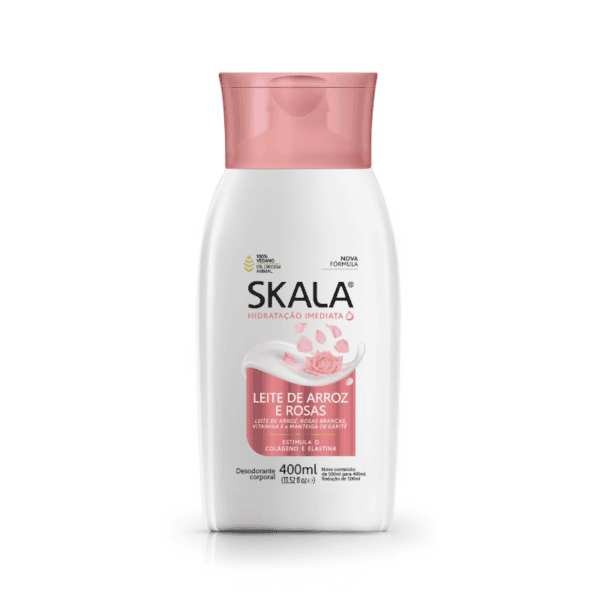 Creme Hidratante Leite de Arroz e Rosas 400ml - Skala