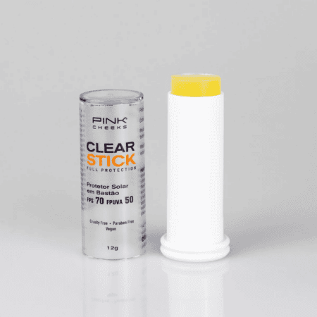 Protetor Solar Clear Stick em Bastão Transparente FPS70 - Pink Cheeks