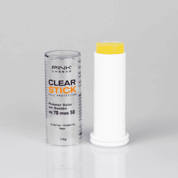 Protetor Solar Clear Stick em Bastão Transparente FPS70 - Pink Cheeks