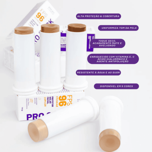 Protetor Solar Facial com Cor em Bastão FPS96 / PRO10- Pink Cheeks