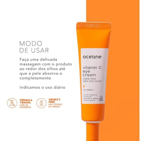 Creme Para Área Dos Olhos com Vitamina C 25g - Océane