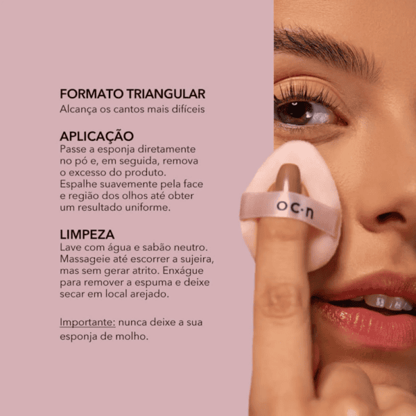 Mini Esponja para Acabamento Rosa – Mini Powder Puff - Océane