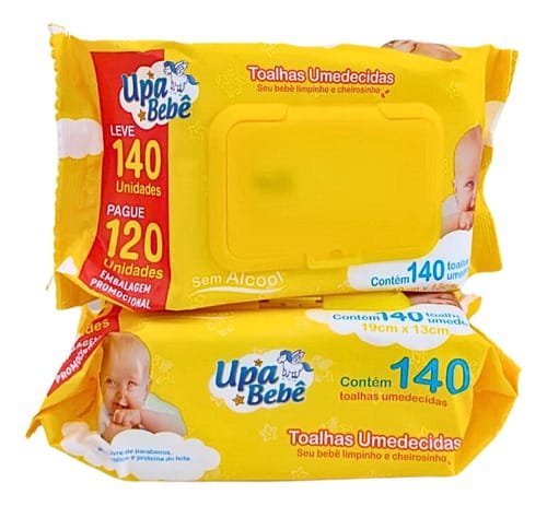 Toalhas Umedecidas Upa Bebê c/ 140 Un - Upa Bebê