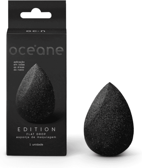Esponja De Maquiagem Preto Flat Drop - Océane