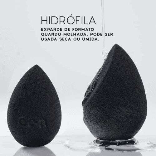 Esponja De Maquiagem Preto Flat Drop - Océane