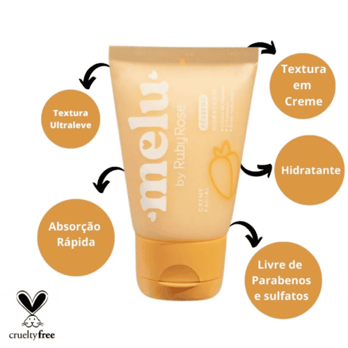 Creme Facial Hidratante Pêssego - Melu By Ruby Rose