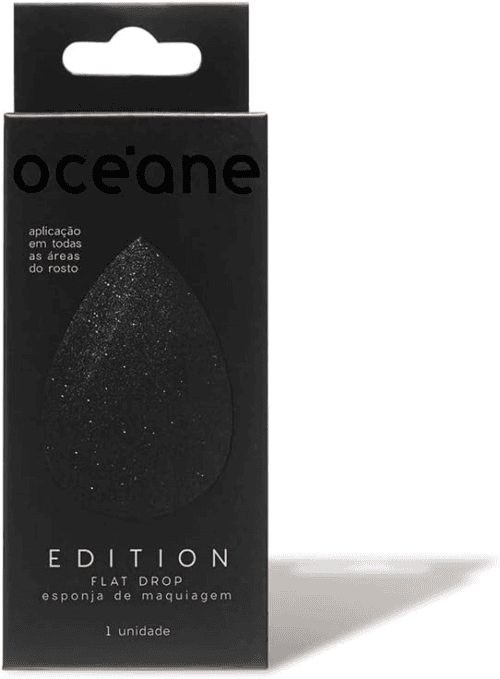Esponja De Maquiagem Preto Flat Drop - Océane