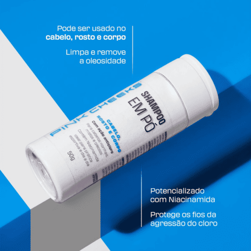 Shampoo em Po 3 em 1 50g Multifuncional - Pink Cheeks