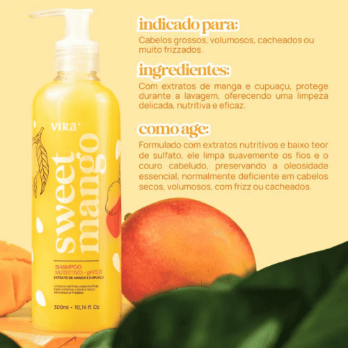 Sweet Mango Shampoo Nutritivo 300ml - Virá Cosméticos
