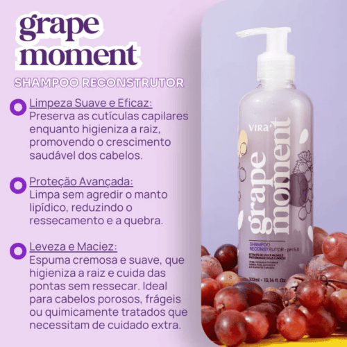 Grape Moment Shampoo Reconstrutor 300ml - Virá Cosméticos