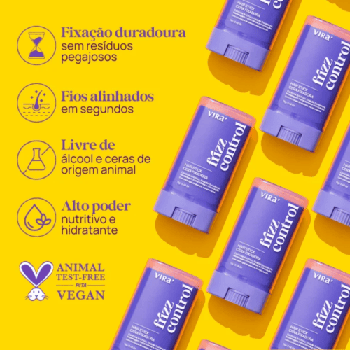 Frizz Control Hair Stick Cera Fixadora 13g - Virá Cosméticos