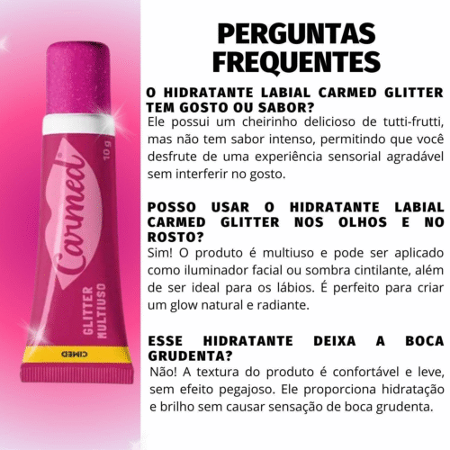 Hidratante Labial  Glitter 3 Em 1 - Carmed