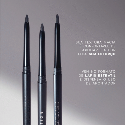 Lápis de Olhos Retrátil Preto - Eyeliner Black - Oceane