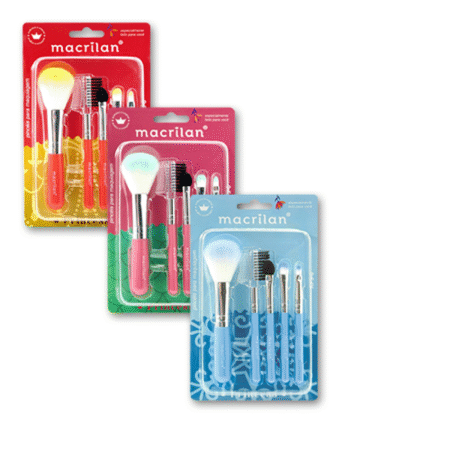 Kit KP9-6 com 5 Pincéis para Maquiagem Princess - Macrilan