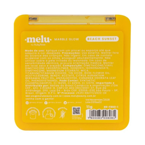 Iluminador Cremoso Marble Glow Beach Sunset - Melu By Ruby Rose