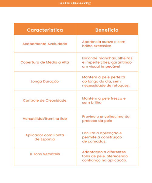 Base e Corretivo Matte Velvet Skin - Mari Maria