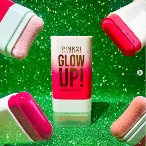 Blush em Bastão com Escova Glow Up - Pink 21