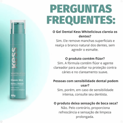 Gel Dental Kess Whitelicious Classic Mint - Kess