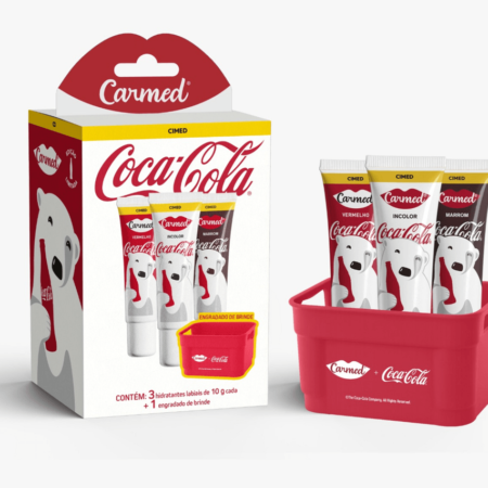 Kit Carmed Coca-Cola com 3 Hidratantes Labiais + Engradado Colecionável – Carmed