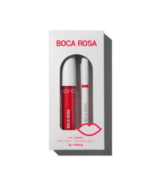Kit Contorno Labial Vermelho + Hidra Lábios Vermelho - Boca Rosa