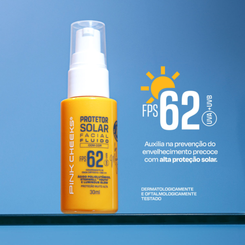 Protetor Solar Facial Fluido FPS62 FPUVA36 Tint 10 - Pink Cheeks
