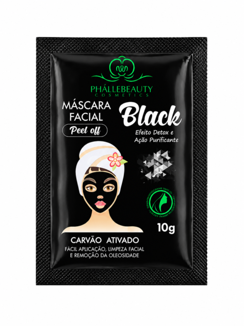 Kit 3 Máscaras Faciais Black Peel Off Carvão Ativado 10g - Phállebeauty