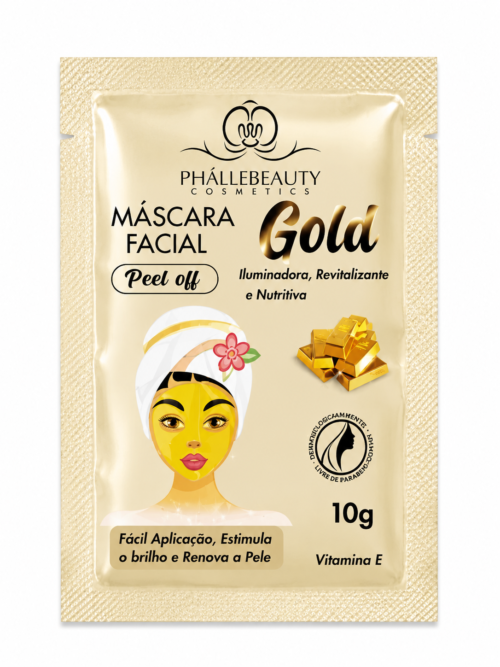 Kit 3 Máscaras Faciais Gold Peel Off 10g - Phállebeauty