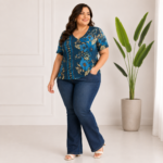 Blusa Feminina Plus Size em Algodão Estampada