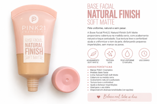 Base Facial Natural Finish Soft Matte - Pink 21